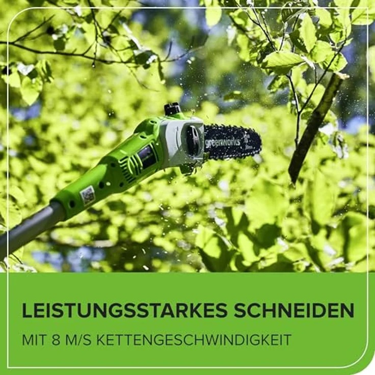 Greenworks Tools Akku-Hochentaster u. Teleskop Heckenschere 2in1 G40PSH (Li-Ion 40 V 51cm-20cm Schwertlänge 18 mm Schnittstärke 240 cm Teleskopstange ohne Akku und Ladegerät) – Bild 5
