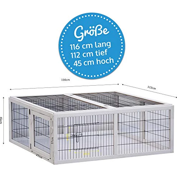 zooprinz Premium Freilaufgehege Rabbit Run für draußen - Besonders Stabiler Holzrahmen - Umweltfreundliche Lasur, XXL Auslauf für Kleintiere – Bild 2