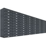 AL Briefkastensysteme 70er Briefkastenanlage Anthrazit Grau RAL 7016, Premium Briefkasten DIN A4, 70 Fach Postkasten modern Aufputz - Preisvergleich