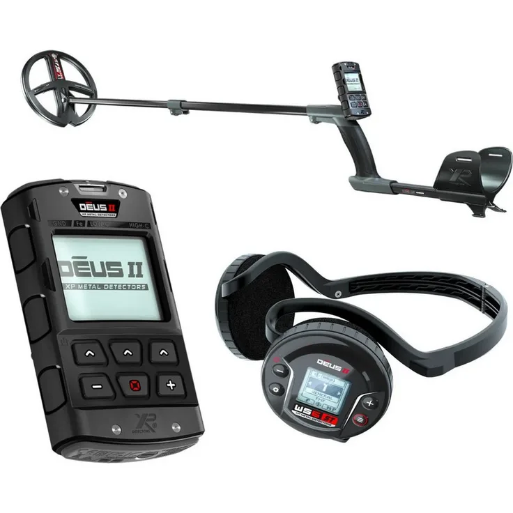 XP Metal Detectors DEUS 2 II, Multifrequenz-Metalldetektor mit 22 cm FMF Spule und WS6 ST Kopfhörern, wasserdicht bis 20m