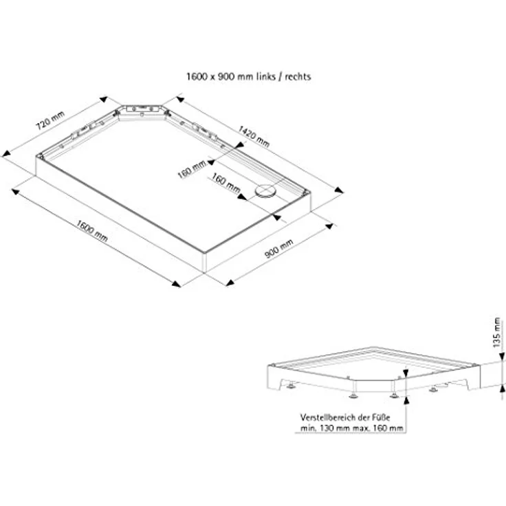Schulte ExpressPlus Komplettduschkabine Ibiza, 160x90x204cm, Funktionsteil rechts, Rückwände Light-Grün, inklusive Duschstangengarnitur mit Einhebelmischer – Bild 9