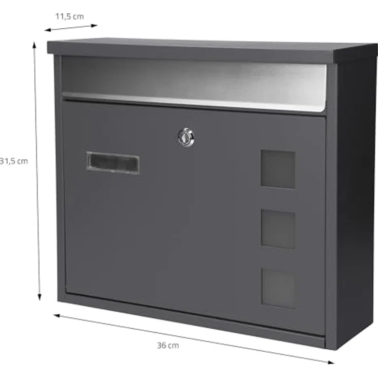 ML-DESIGN Standbriefkasten mit Zeitungsfach, anthrazit, inkl. Standfuß, 120 cm, wetterfest und abschließbar – Bild 6