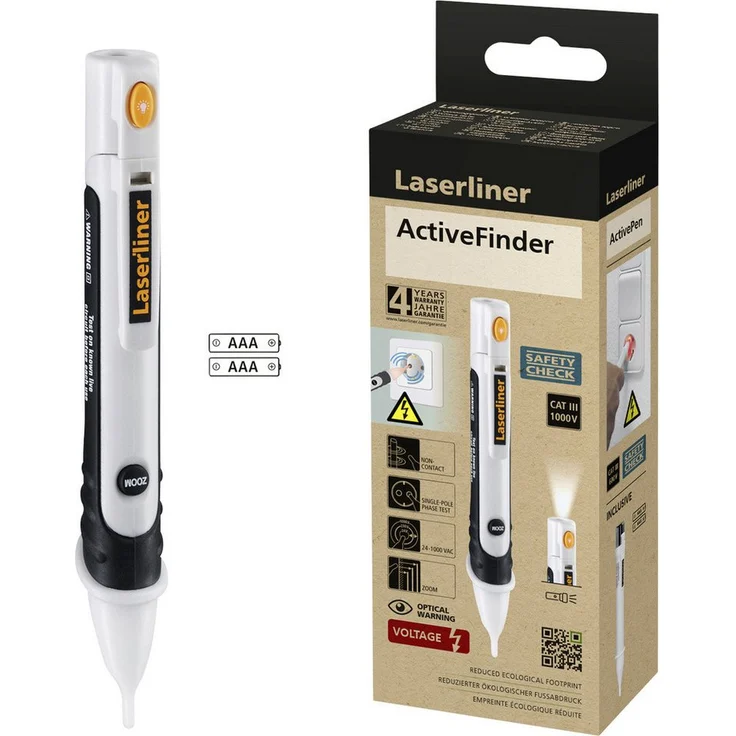 LASERLINER Spannungsprüfer Laserliner ActiveFinder Spannungsanzeiger, nachhaltige Konstruktion, LED-Signalisierung