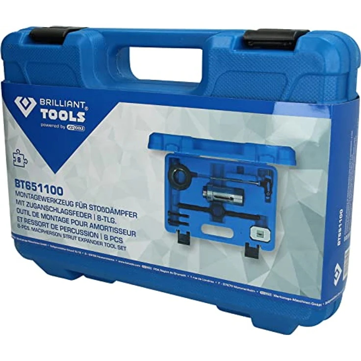 Brilliant Tools BT651100, Drehmomentschlüssel für Stoßdämpfer mit Zuganschlagsfeder, 8-teiliges Montageset – Bild 4