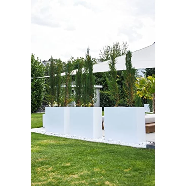 VIVANNO Pflanzkübel "Elemento", Weiß Matt, Fiberglas Raumteiler, 88x30x75 cm, wetterfest und robust – Bild 5