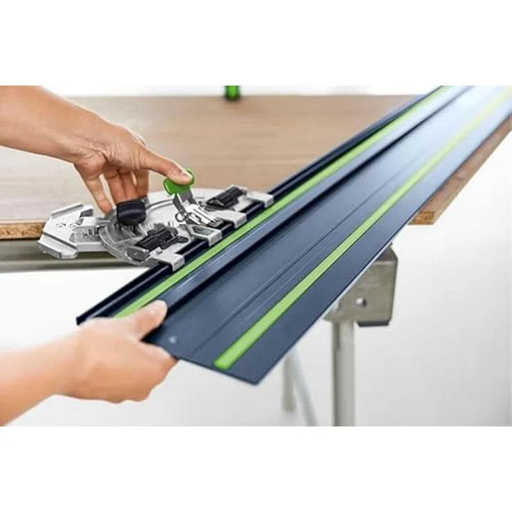 Festool Führungsschiene FS 1400/2 BL, spielfrei mit ausrissfreiem Schnitt und Führungsanschlag für Oberfräsen – Bild 3