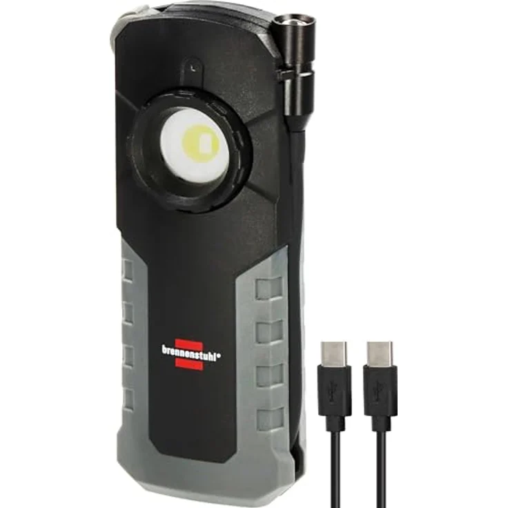 "Brennenstuhl Akku LED Handleuchte HL 1000 ACW 1000lm, 60 cm USB C/C Kabel, IP54, wiederaufladbar, gummierter Griff" – Bild 1