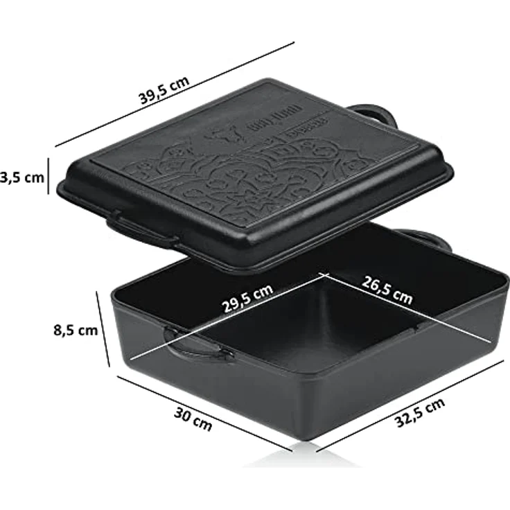 BBQ-Toro Ultimate Dutch Oven Pan | Gusseisen Kochtopf | 10,5 Liter Gusstopf | preseasoned | Bräter mit Deckel | PRO3+ Beschichtung – Bild 5