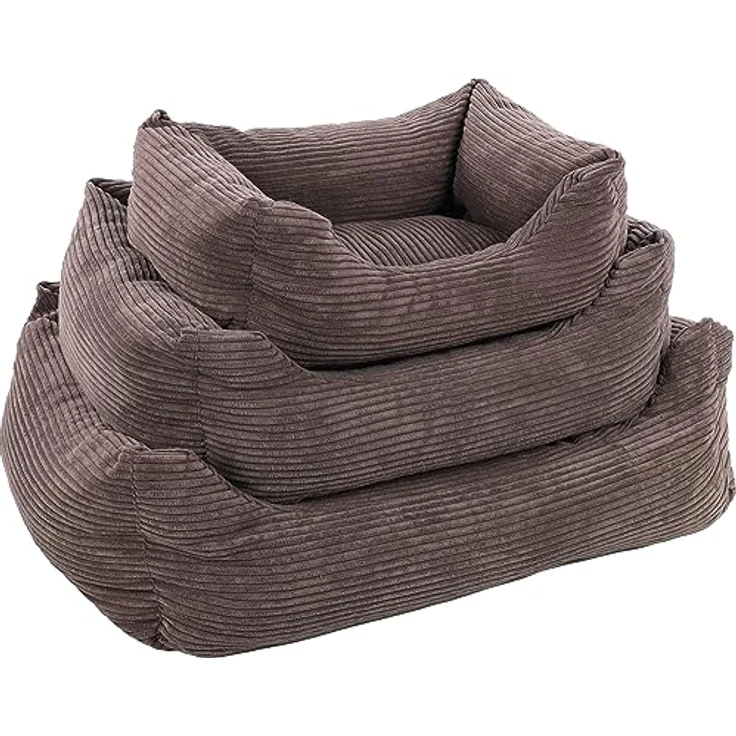 Flamingo Velutto-Körbchen Braun – 80 x 67 cm, Luxuriöser Komfort für mittelgroße Hunde – Bild 3