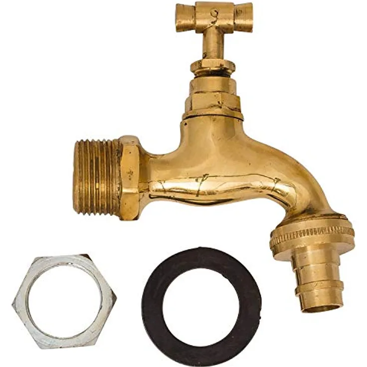 Wasserhahn Auslaufventil Garten Brunnen Messing 3/4 Zoll Antik Stil 12cm