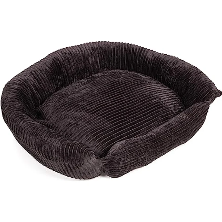 Wallace & Jones | Hundebett Cordo - Breitcord-Obermaterial samtweich - schwarz | M | ca. 80 x 70 x 27 cm – Bild 4