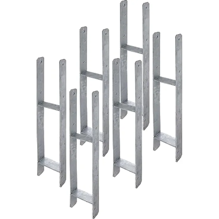 siwitec H-Pfostenträger, 6 x 600 x 101 mm, feuerverzinkt, 6 mm Materialstärke, für Carports und Sichtschutzzäune, zum Einbetonieren