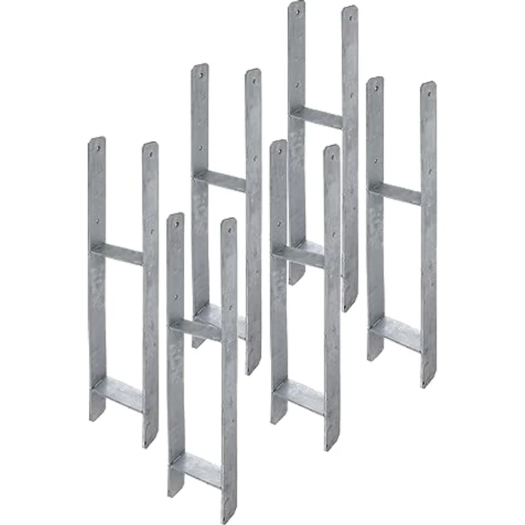 siwitec H-Pfostenträger, 6 x 600 x 101 mm, feuerverzinkt, 6 mm Materialstärke, für Carports und Sichtschutzzäune, zum Einbetonieren – Bild 1