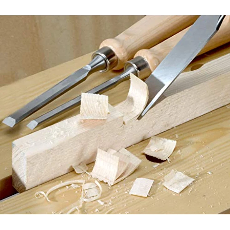 CON:P Werkzeyt Stechbeitel-Satz 4-teilig - Zur Bearbeitung von Holz - Verschiedene Breiten 8 / 12 / 18 / 26 mm - Mit Holzgriff / Holzmeißel / Schnitzwerkzeug für Holzschnitzerei / CPT861000 – Bild 2