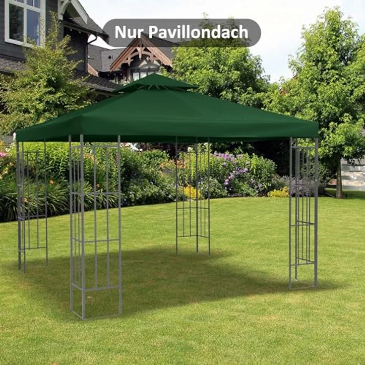 Outsunny Pavillon-Ersatzdach Ersatzdach für Metallpavillon in schönem Grün, wasserabweisend und strapazierfähig – Bild 3