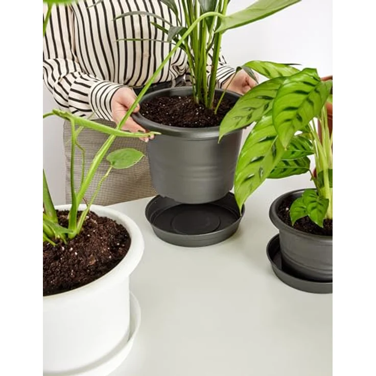 Garronda Untersetzer Blumentopf Kunststoff, Terracotta, rund, Ø 16cm, wasserableitend, 1 Stück oder 3er Pack – Bild 4