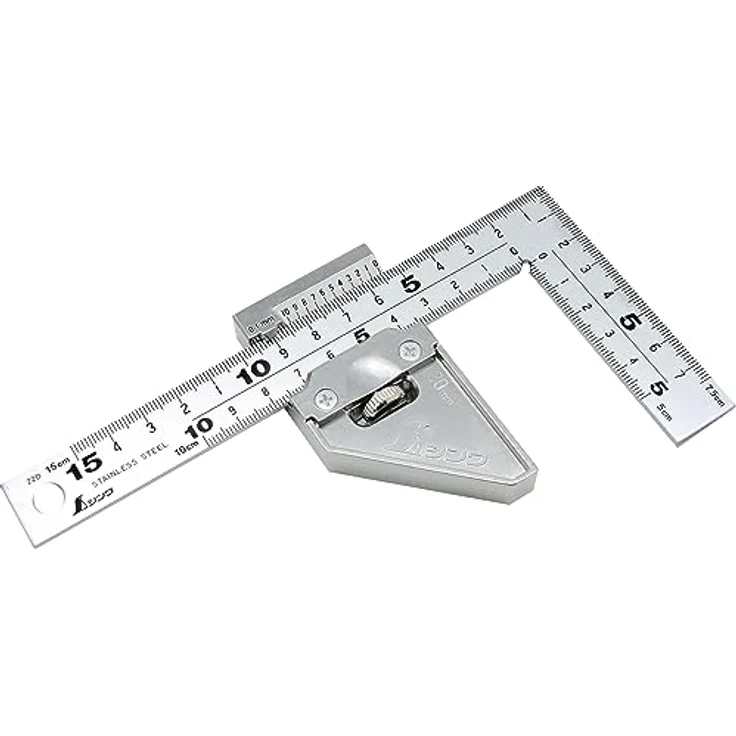 Shinwa 12512 Zimmermannswinkel 15x7,5 by FAMEX (12485), inkl. Metall-Stopper, Tischlerwinkel, Messwinkel - Made in Japan – Bild 2