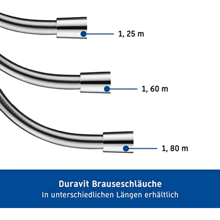 Duravit Universal Brauseschlauch, flexibler Duschschlauch 1,25 m mit Verdrehschutz, knickfest, Chrom – Bild 5