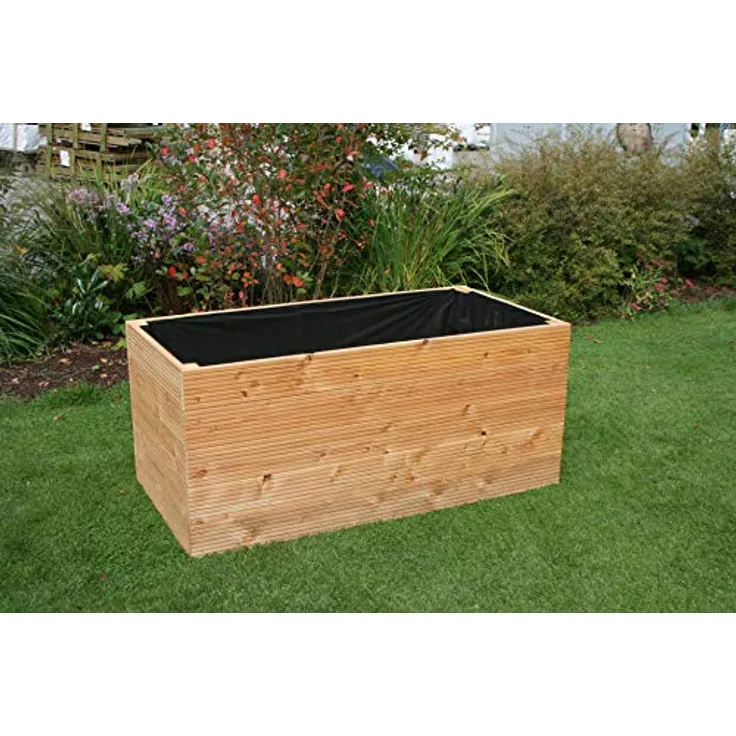 Gartenwelt Riegelsberger Elegantes Hochbeet Kräuterbeet Pflanzbeet Lärche Gemüsebeet 110x40cm Höhe 71 cm aus Lärchenholz 27mm geriffelt