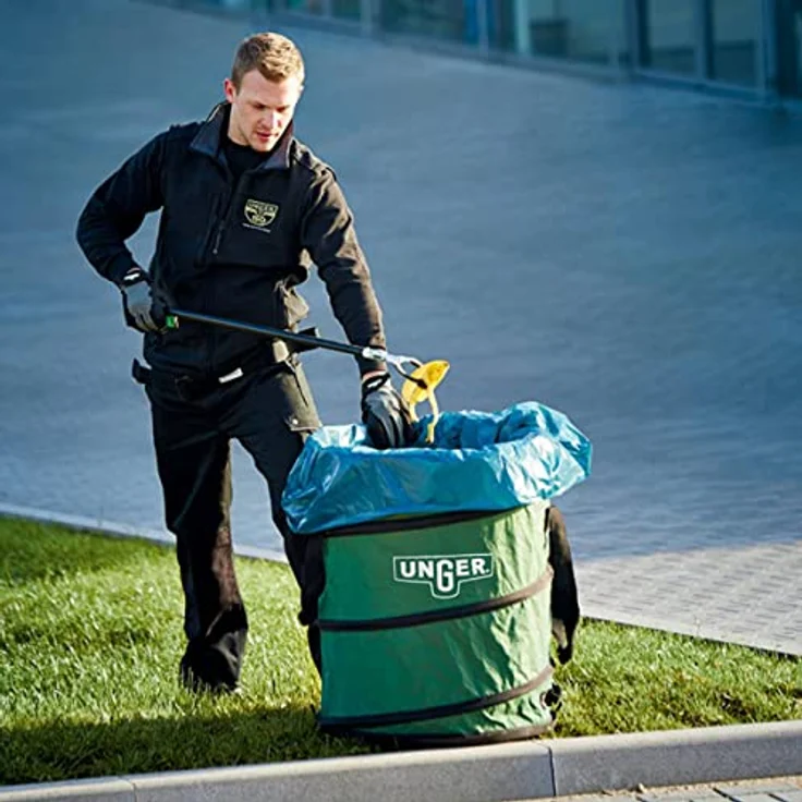 Unger Nifty Naber Bagger, Gartenabfallsack und mobile Müllsammeltonne, 180 Liter, wetterfest und wiederverwendbar – Bild 5