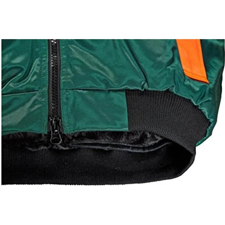 BULLSTAR Allroundblouson 9420, Arbeitsjacke in grün/orange, Gr. XXL, strapazierfähiges Material mit Reflexbiese und abtrennbarem Pelzkragen – Bild 4