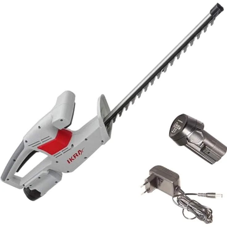 IKRA Akku Heckenschere IAHS 1240, kabellose 2 kg mit 41 cm Schnittlänge und Akku inkl. Ladegerät