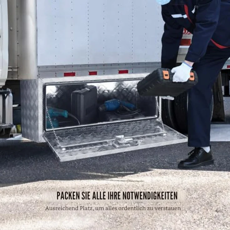 VEVOR Unterboden-Lkw-Box, 914 x 355 x 405 mm Aluminium-Werkzeugkasten mit Schloss, wasserdicht und korrosionsbeständig für Lkw und Anhänger – Bild 4