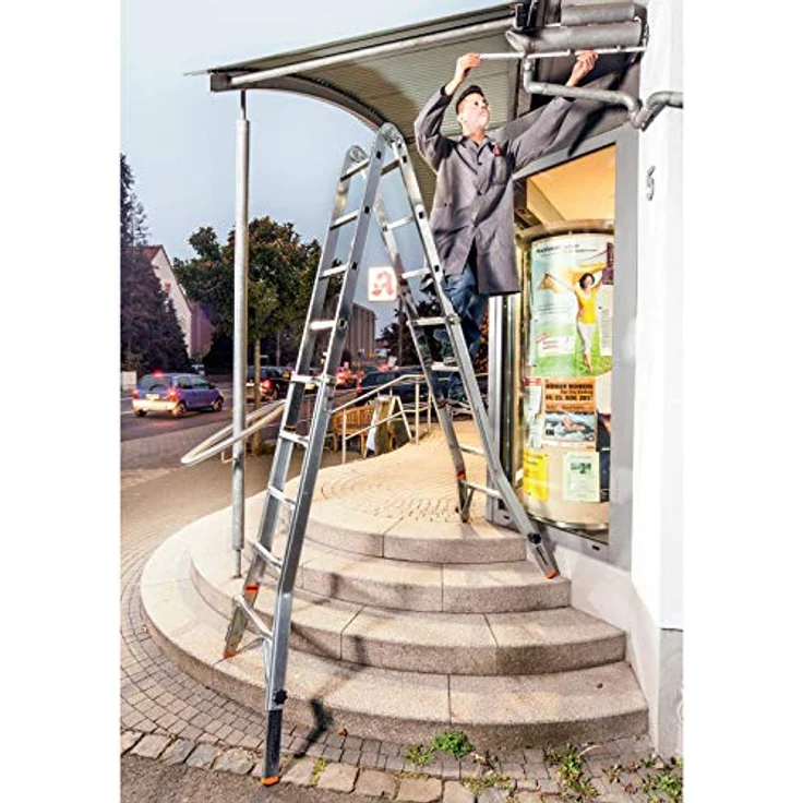 KRAUSE Teleskopleiter »MONTO TeleVario«, 20 Sprossen, Aluminium – Bild 4
