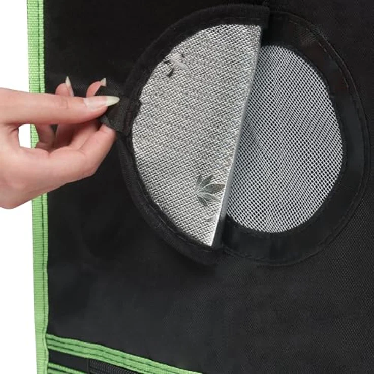 HIGHWERK Growzelt 140 x 140 x 200 cm, Indoor Grow Tent, lichtdicht schwarz-grün, mit hoher Lichtreflexion, für Pflanzen und Kräuter – Bild 6