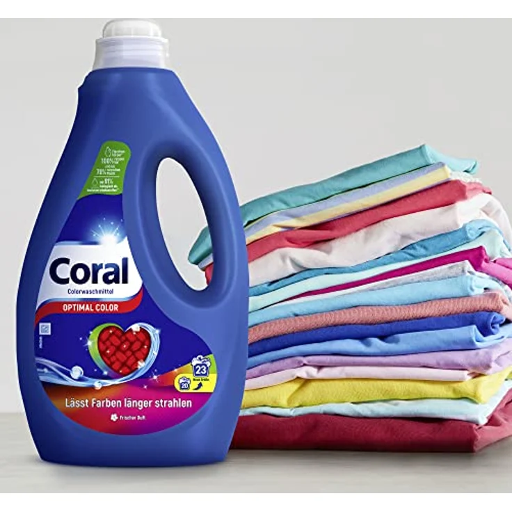 Coral Flüssigwaschmittel Optimal Color Colorwaschmittel für länger strahlende Farben 23 WL 6 Stück – Bild 5