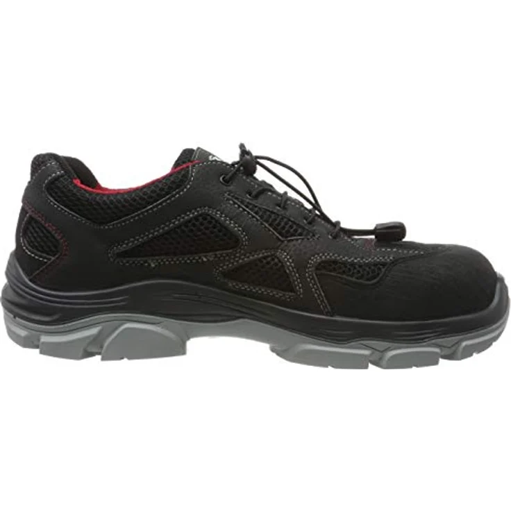 Stabilus THILO LOW Sicherheitsschuh S1 SRA ESD, Größe 47, schwarz/rot, Textil/Mesh, Aluminium-Zehenschutzkappe, Vibrantec-Fußbett, Schnellschnürsystem – Bild 6