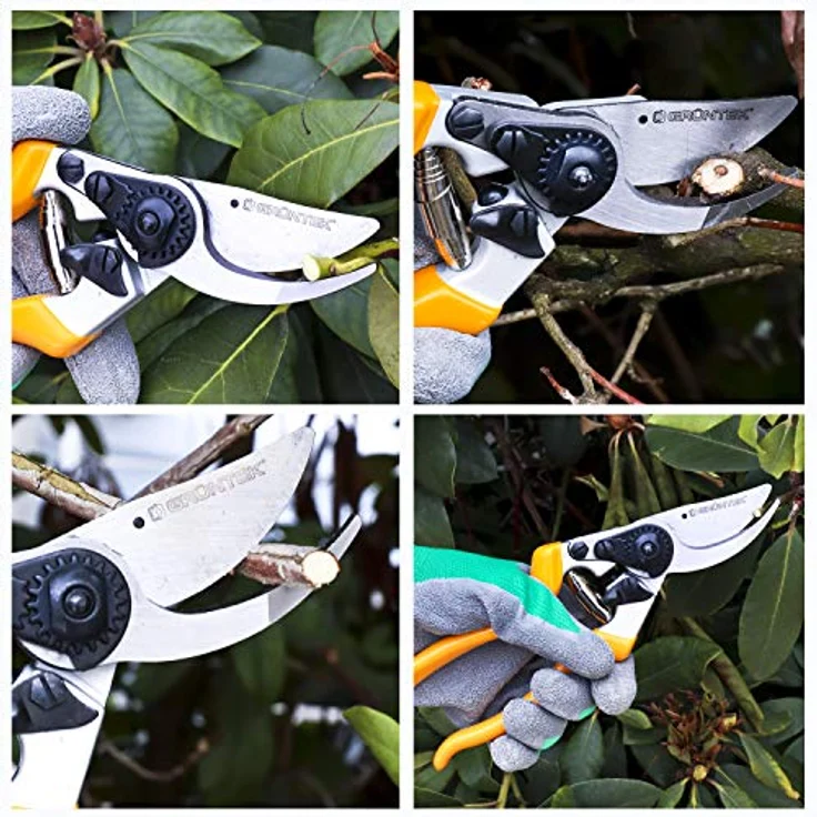 GRÜNTEK Gartenschere Z-25, für LINKSHÄNDER, Geschmiedete Premium Baumschere Rebschere 215mm, Bypass, ergonomische Griffe. Geld-ZURÜCK-GARANTIE !! – Bild 5