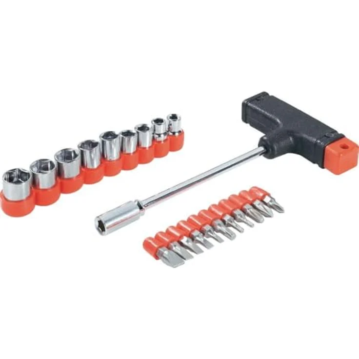 Brüder Mannesmann Werkzeuge T-Griff Bit-Schraubendreher 21-teilig M 148-KOMBI, 1/4 Zoll Bithalter – Bild 4