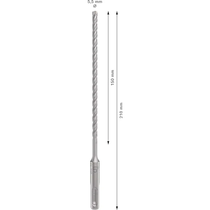 Bosch PRO SDS plus-5X Hammerbohrer, 5.5x150x210 mm, langlebig und präzise für Stahlbeton – Bild 3