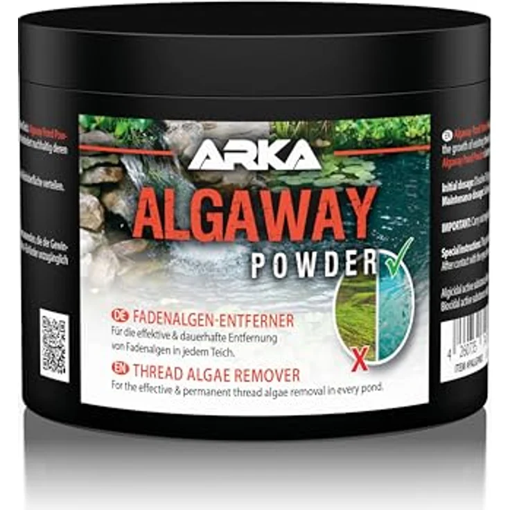 ARKA Pond Algaway Powder, Algenvernichter Teich 500 g, kupferfrei, schonend und vorbeugend gegen Fadenalgen – Bild 1