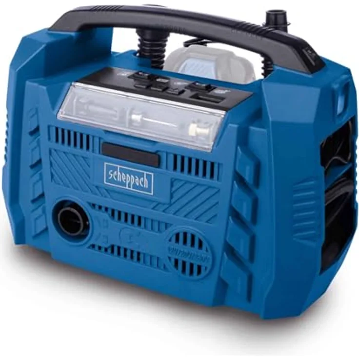 Scheppach Kompressor Airforce 6, kabelloser Hybrid-Kompressor mit 10.30 Bar und 21 l, schwarz