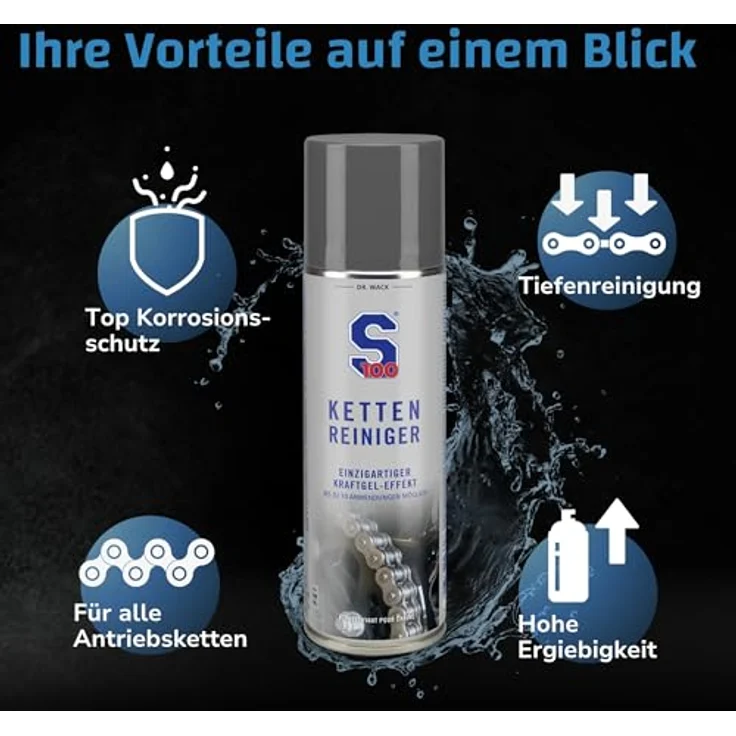 DR WACK S100 Kettenreiniger 300 ml Auto-Reinigungsmittel - Perfekte Reinigungsleistung, geringster Reinigereinsatz – Bild 6
