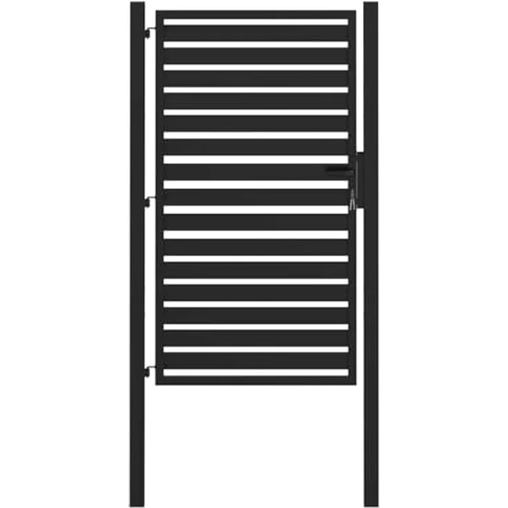 vidaXL Gartentor Aluminium, abschließbar, schwarz, 100x150 cm, pulverbeschichtet – Bild 1