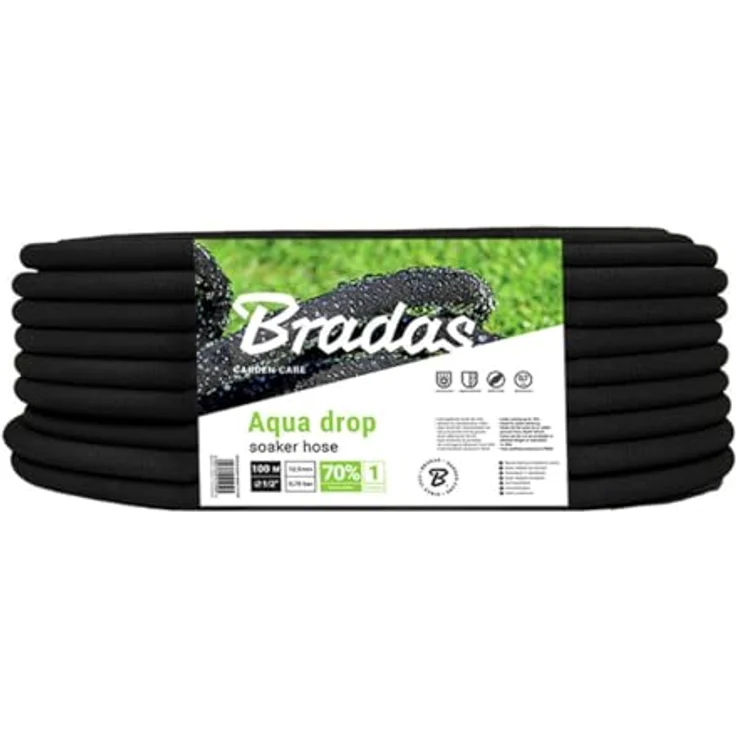 Bradas WAD1/2075 Tropfschlauch Aqua-Drop 1/2 Zoll, 7,5 m Perlschlauch/Gartenschlauch, schwarz, 30 x 30 x 5 cm – Bild 3