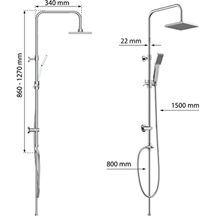 Eisl Brausegarnitur Easy Refresh, Höhe 127 cm, Antikalknoppen und integrierte Wassersparfunktion – Bild 6