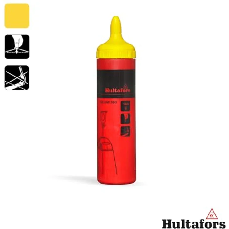 Hultafors Schlagschnurkreide Gelb 360g, übermalbar, für Innen- & Außenbereiche, besonders geeignet für dunkle Untergründe, präzise & langlebige Linien – Bild 3