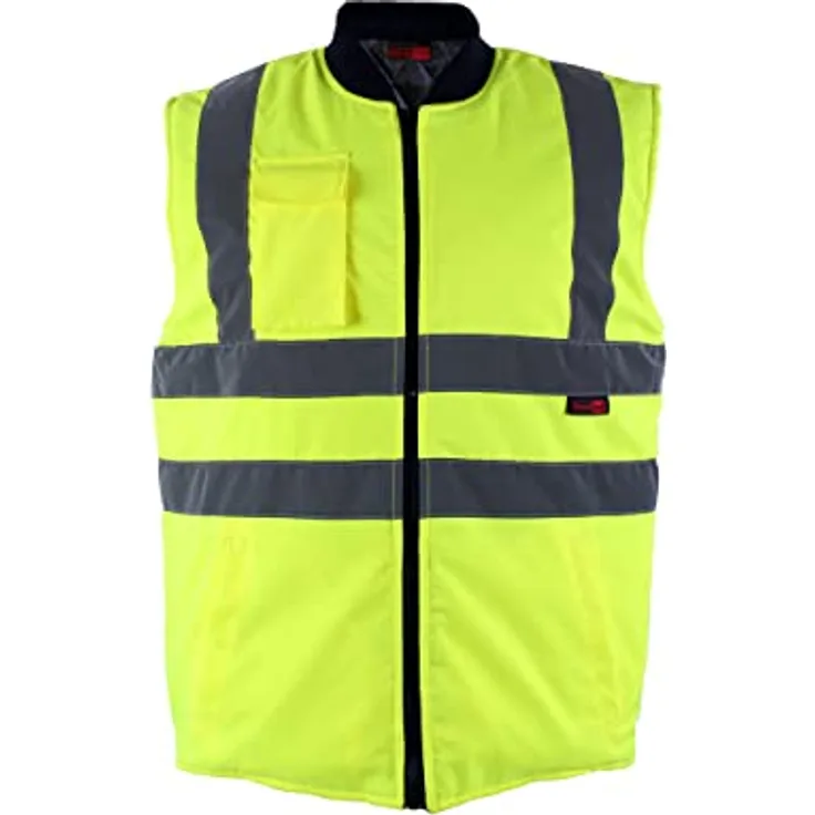 Baratec Herren Weste, reflektierende Details, optimale Sichtbarkeit, entspricht EN 471 Klasse 2, Neongelb,Large(L)