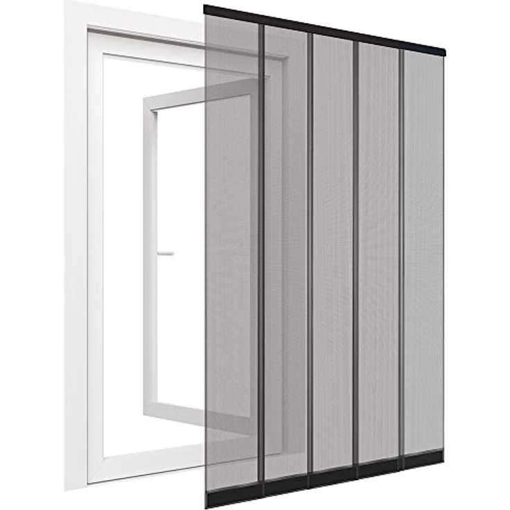 easy life Lamellenvorhang Fliegengitter Türe Fiberglas schwarz 125 x 240 cm – Bild 2