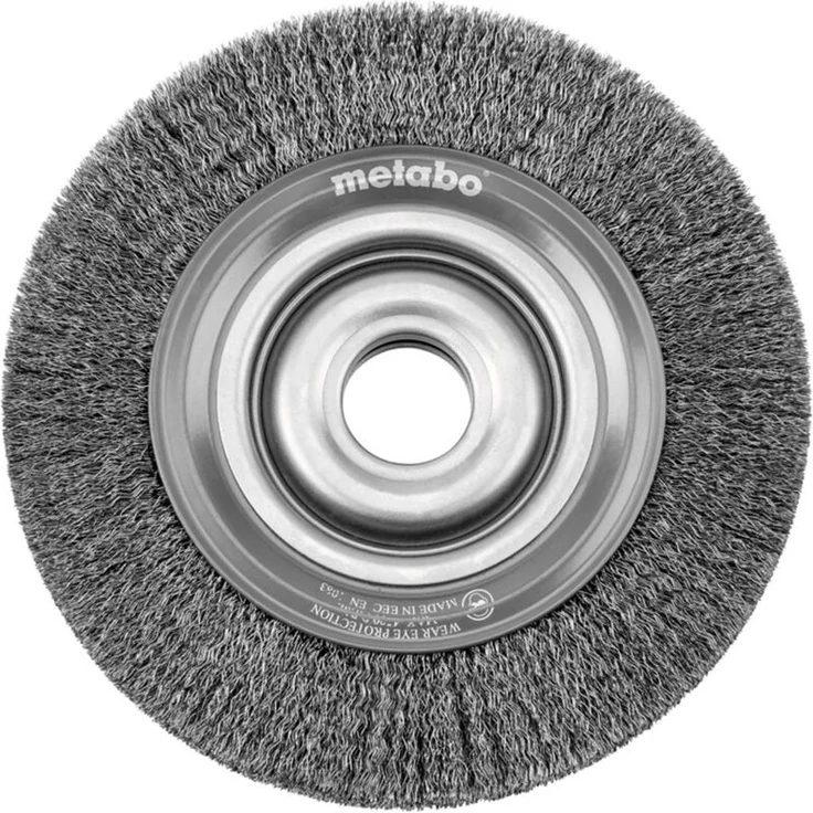 Metabo Stahldrahtrundbürste 200x28x31,75 mm, mehrreihig mit gewelltem Draht zum Entfernen von Rost und Farben – Bild 1