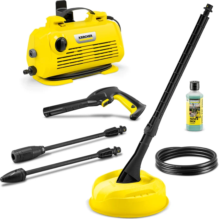Kärcher Hochdruckreiniger K 2 Premium Horizontal VPS Home, platzsparend und effizient, inklusive Home Kit, gelb – Bild 1