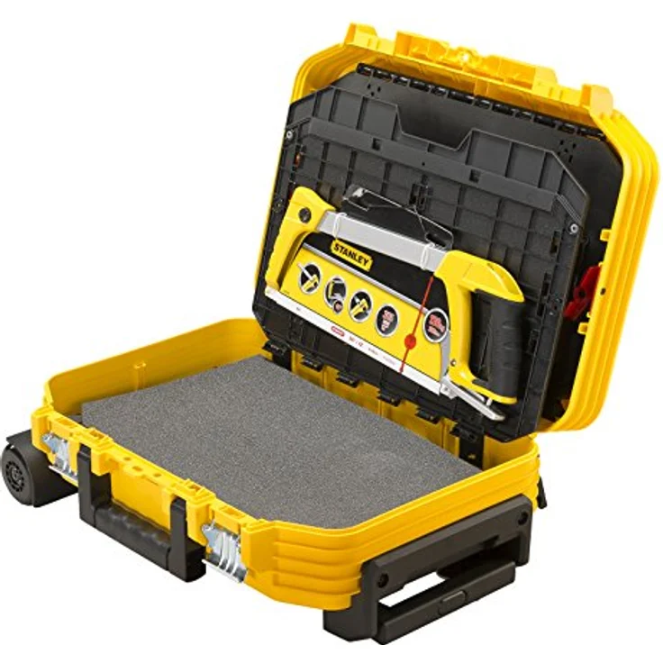 Stanley FatMax Werkzeugkoffer bestückt (54 x 40,5 x 25,5 cm, formstabiler Trolley mit Werkzeugset, Teleskophandgriff, fiberglasverstärkt, Akkordeonstruktur) FMST1-75530 – Bild 3