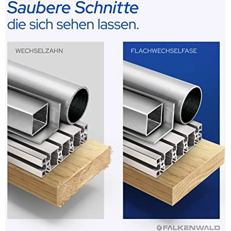 FALKENWALD ® Sägeblatt 85x15 mm, Multi Material Hartmetall Kreissägeblatt für Holz, Metall & Alu, kompatibel mit Bosch & Makita Sägewerken – Bild 5