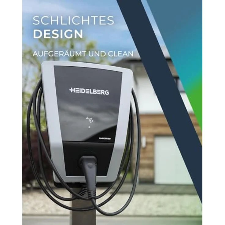 Amperfied Elektroauto Ladestation Heidelberg Wallbox Solar Business, 11 kW, 5m Kabel, RFID-Autorisierung, blau – Bild 6