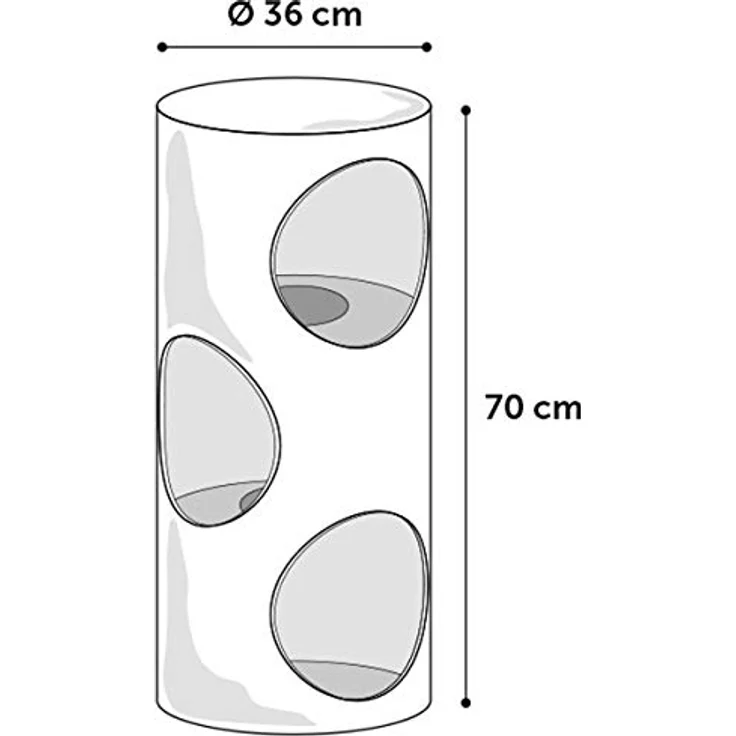 Flamingo Griffertonne Greta, Grau, M, 36 x 36 x 70 cm – Bild 2