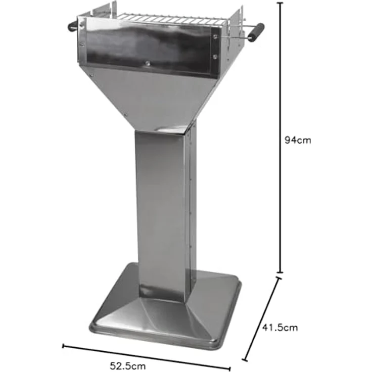 Design Säulengrill Trichtergrill Holzkohlegrill BBQ Edelstahl – Bild 7